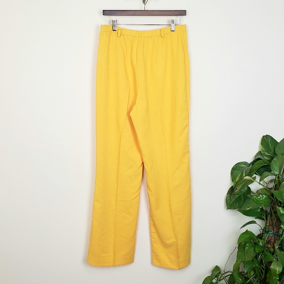 Vintage 60s Linen Highwaisted Trousers Pleated - size 30" waist - Picture 3 of 7